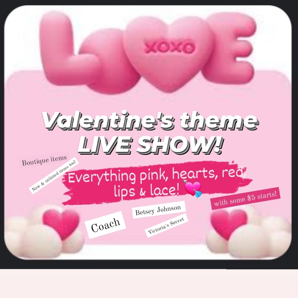 LIVE SHOW 2/4 @2PM EST! 💘💋🎀♥️🩷🕶️📿👚🩴🥿👛👝💝🎁